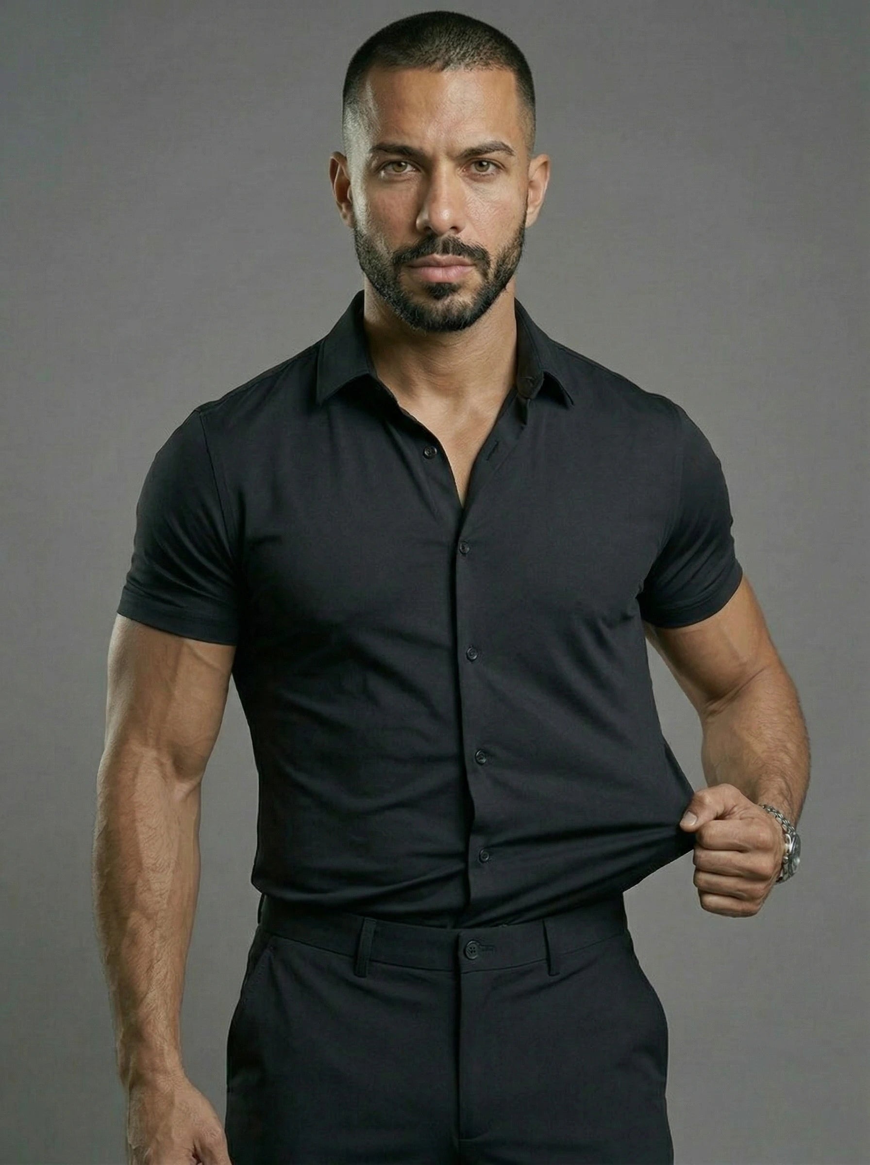 Short Sleeve Muscle Dress Shirt | Men's Stretch Fit Shirt Trueform Short Sleeve Muscle Dress Shirt | Men's Stretch Fit Shirt Trueform