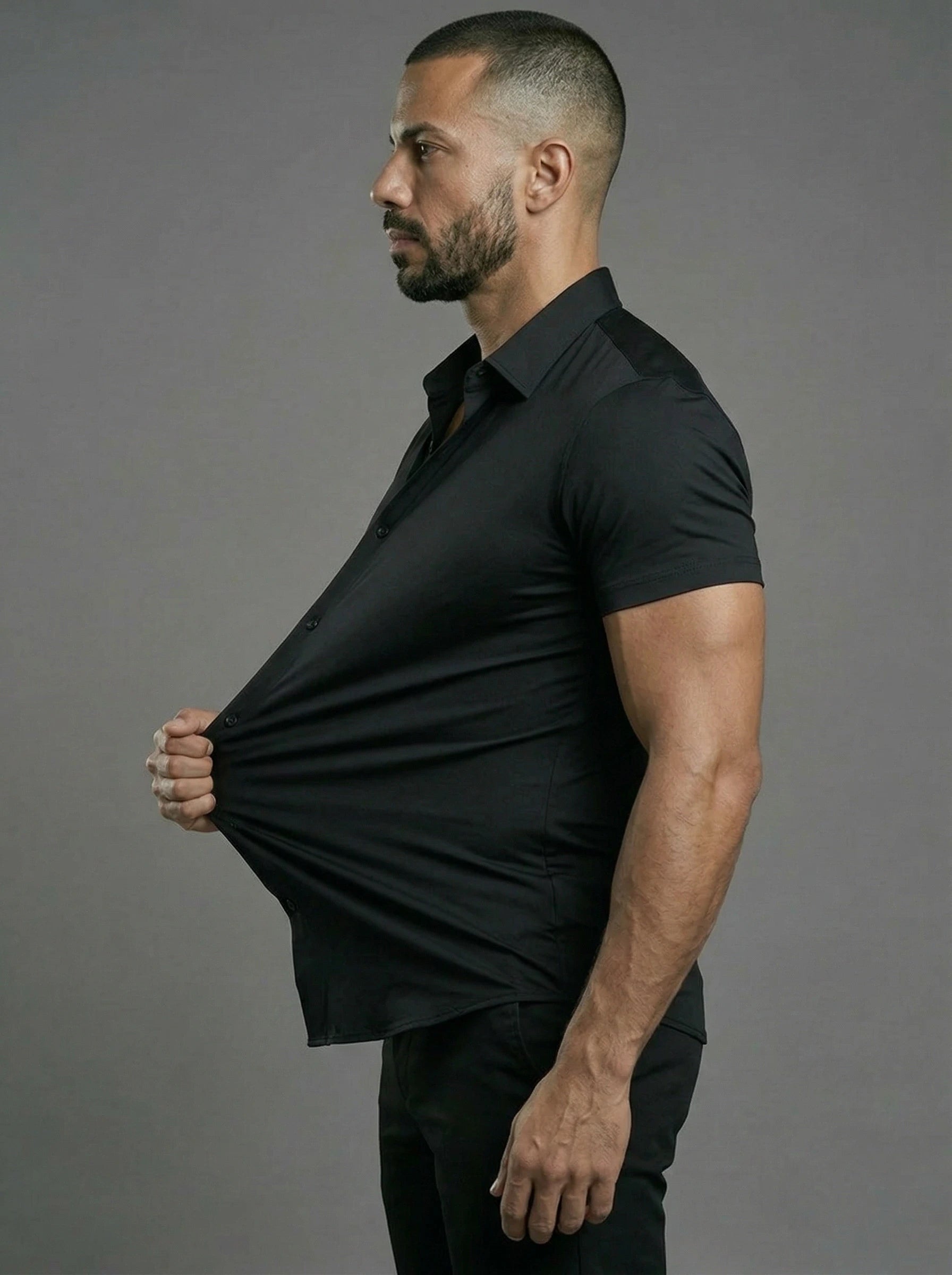 Short Sleeve Muscle Dress Shirt Short Sleeve Muscle Dress Shirt