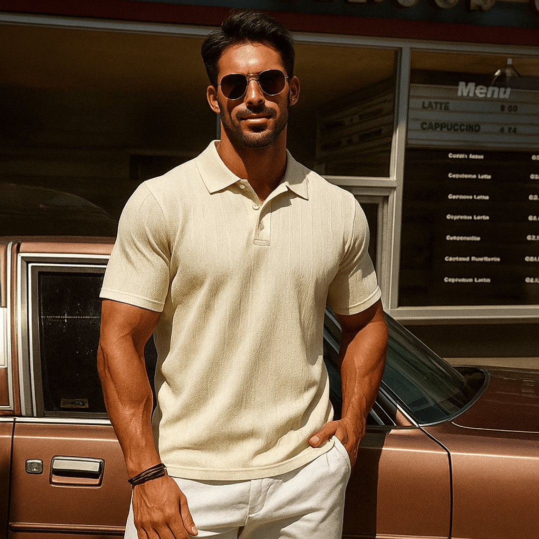 Jacquard Knit Polo Shirt