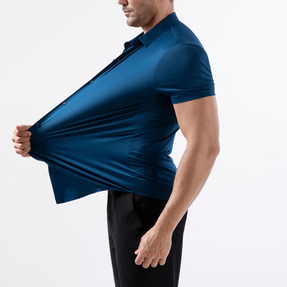 Short Sleeve Muscle Dress Shirt - Stretch Fit
