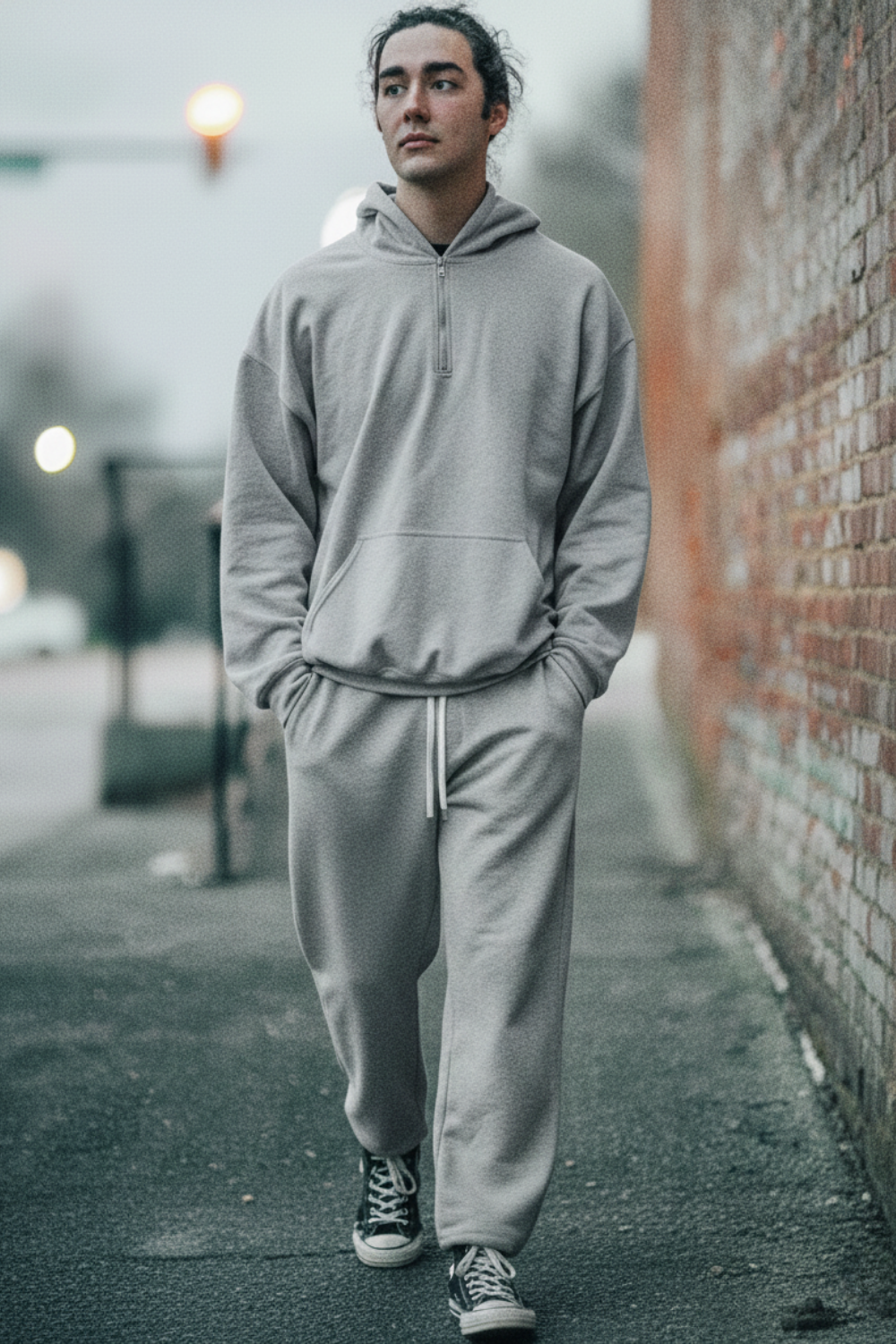 Men's Drop Shoulder Half-Zip Sweatsuit