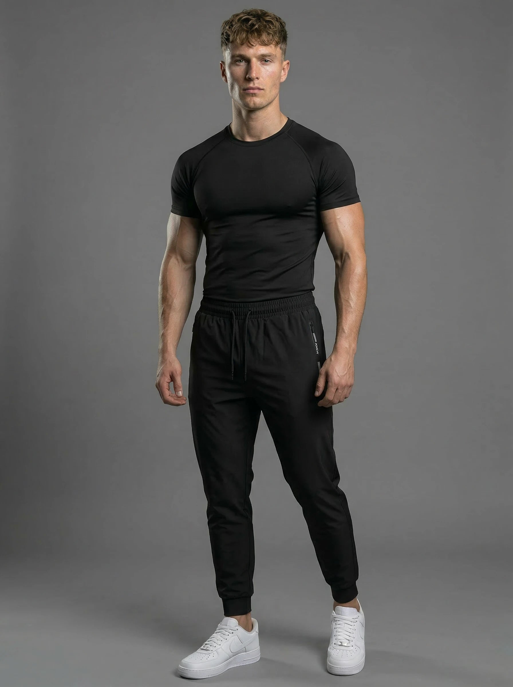Muscle Fit Joggers with Zip Pocket