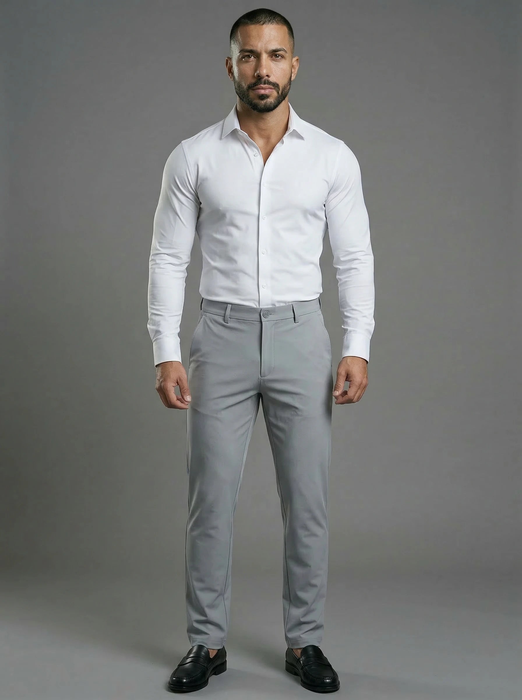 Pantalones plisados ​​de punto elástico