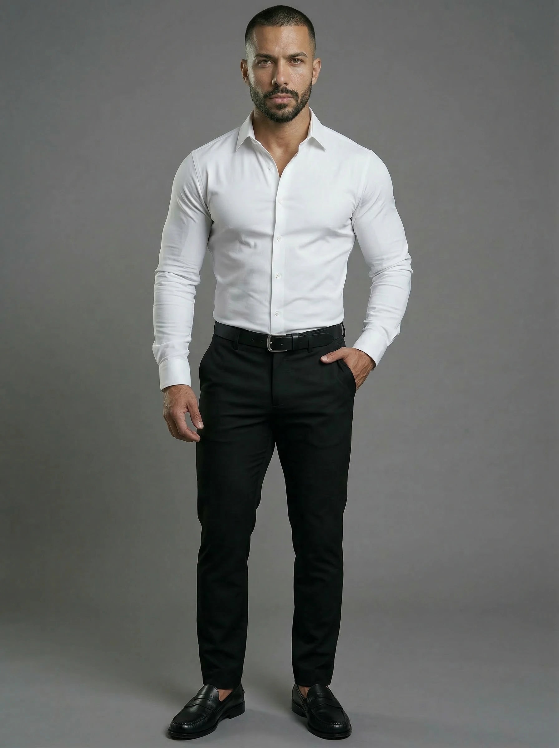 Pantalones plisados ​​de punto elástico