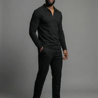 Textured Comfort Polo Set