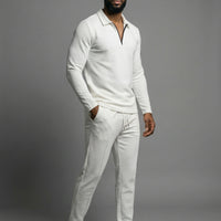 Textured Comfort Polo Set