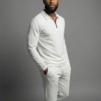 Textured Comfort Polo Set
