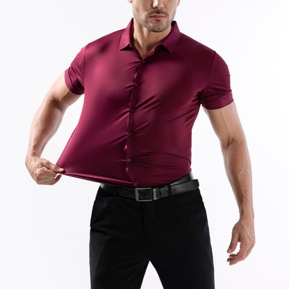 Short Sleeve Muscle Dress Shirt - Stretch Fit