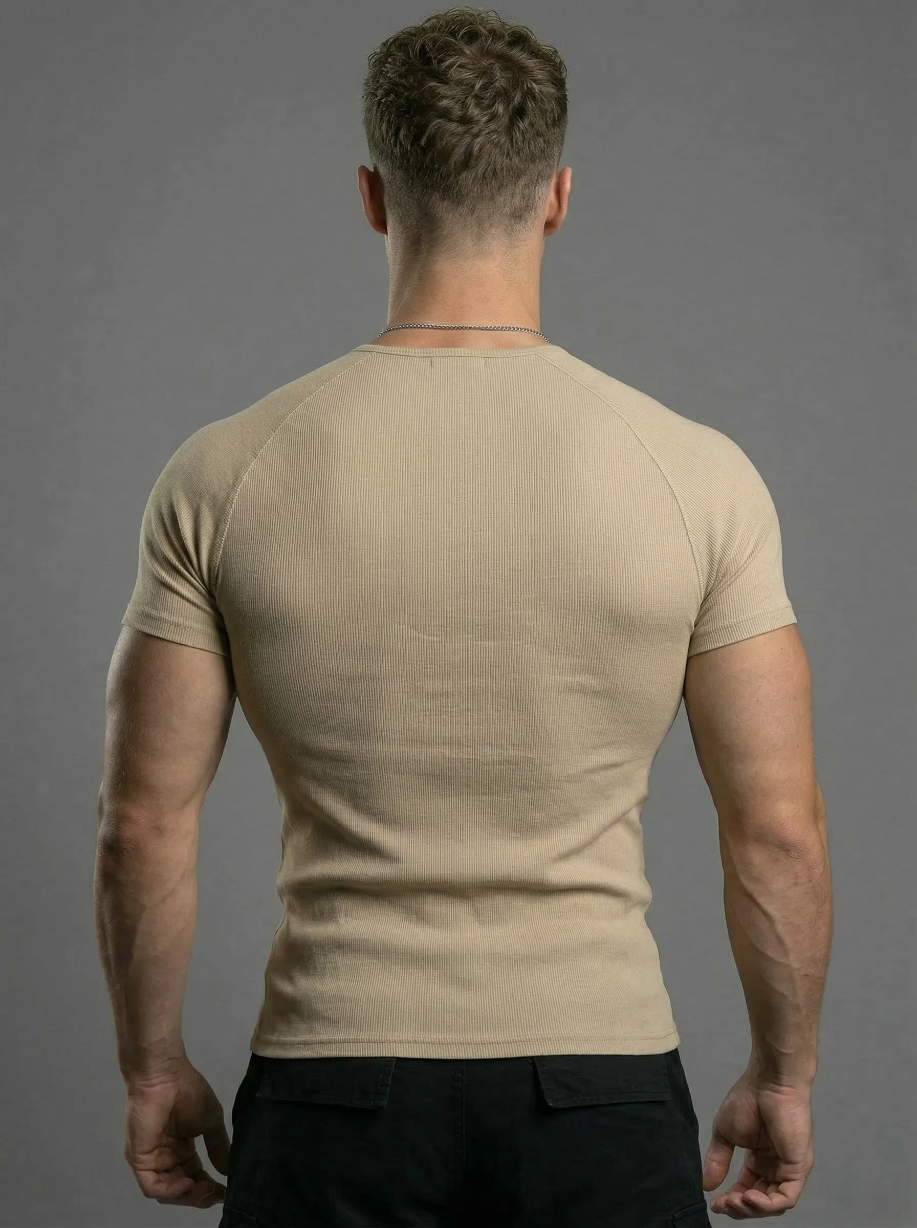 Henley Collar Muscle Cotton Shirt