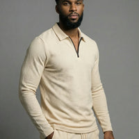 Textured Comfort Polo Set