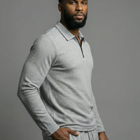 Textured Comfort Polo Set