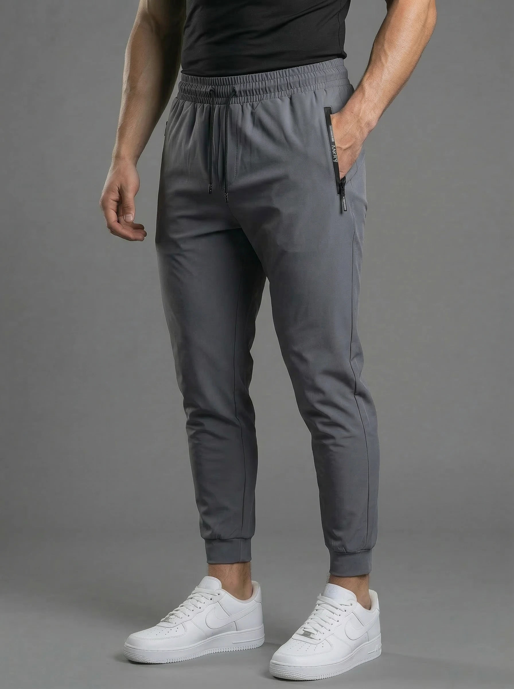 Muscle Fit Joggers with Zip Pocket