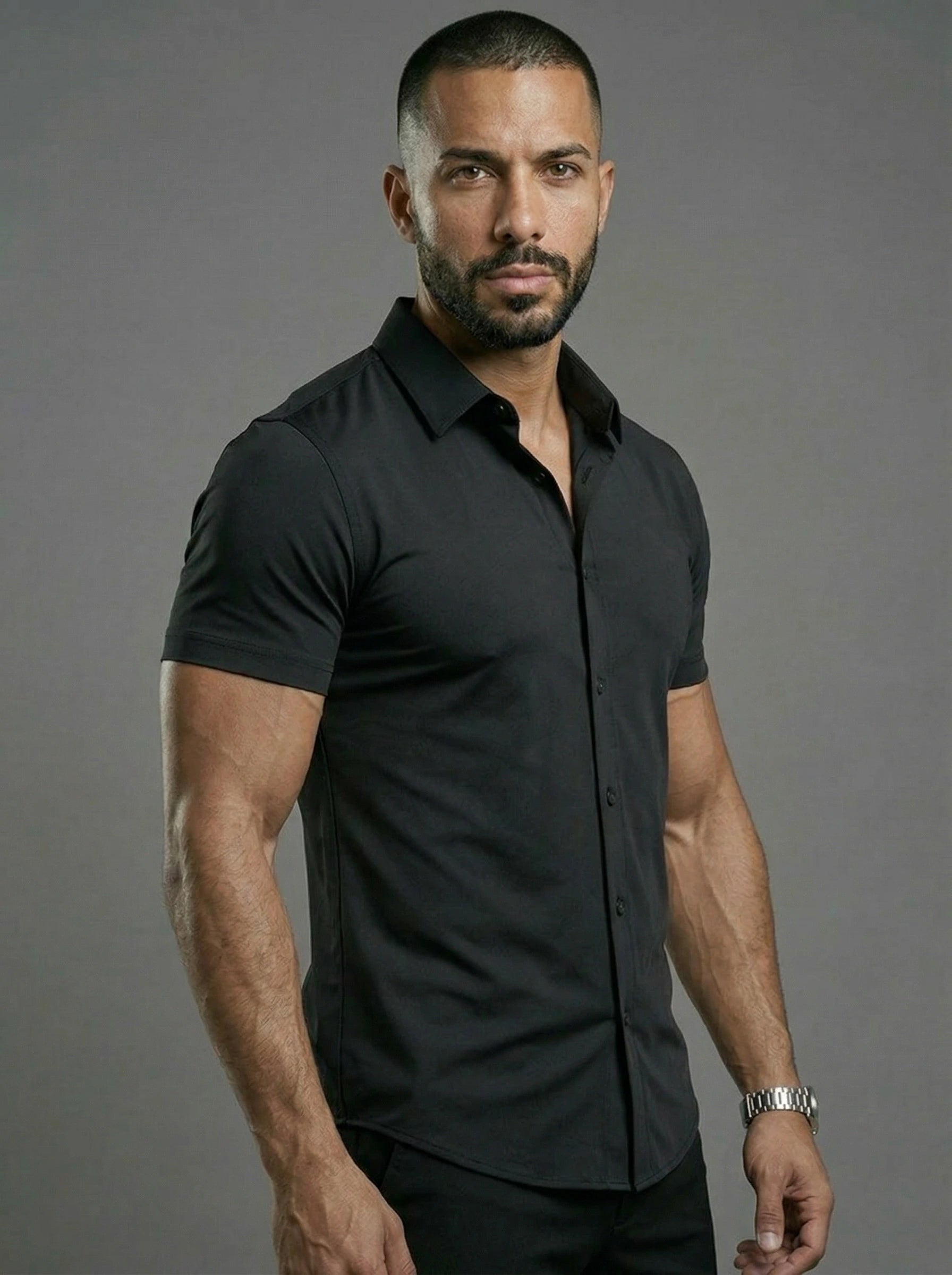 Short Sleeve Muscle Dress Shirt | Men's Stretch Fit Shirt Trueform Short Sleeve Muscle Dress Shirt | Men's Stretch Fit Shirt Trueform