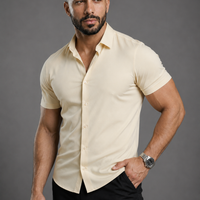 Short Sleeve Muscle Dress Shirt - Stretch Fit
