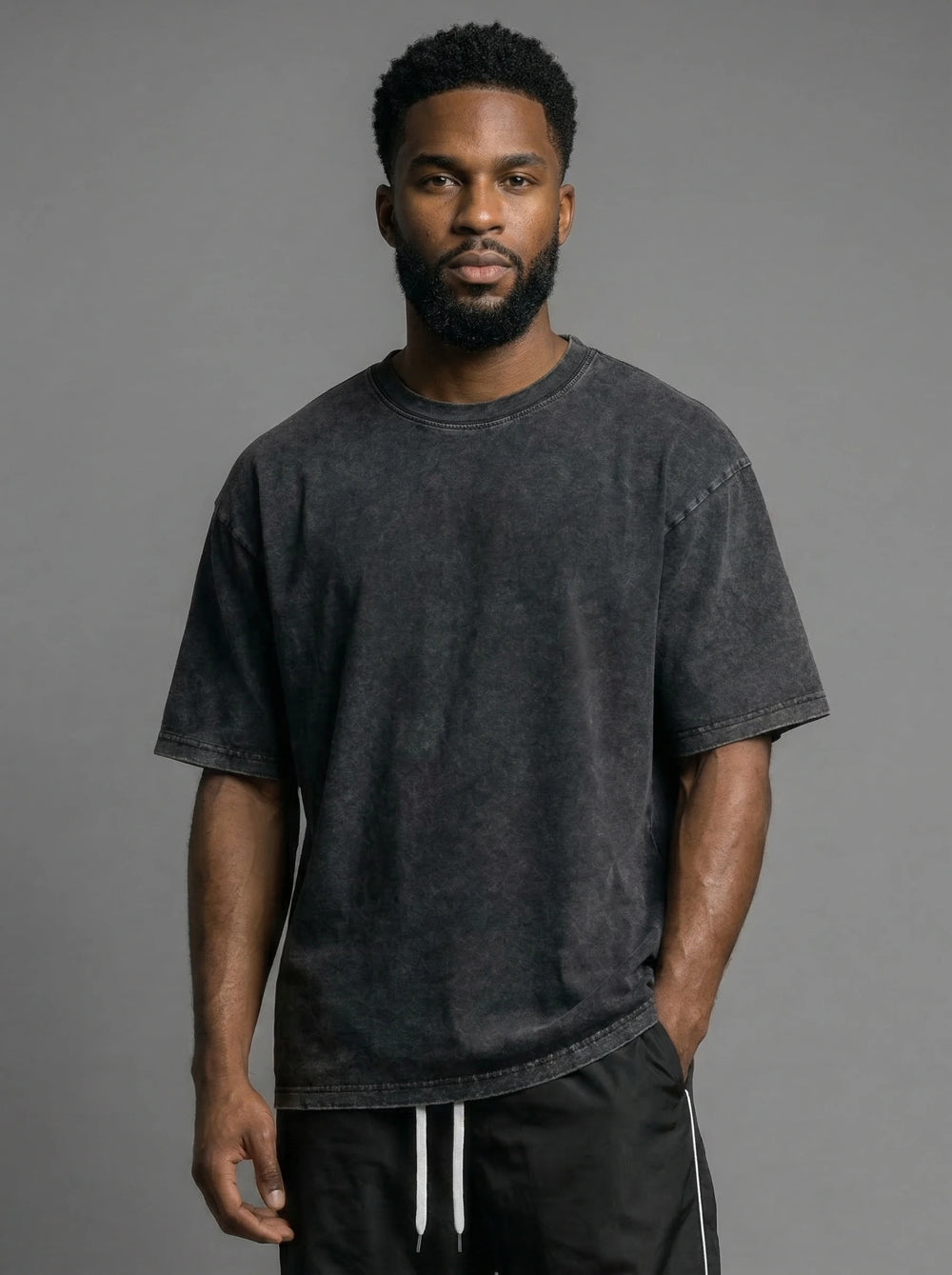 Black Vintage Oversized Cotton Shirt