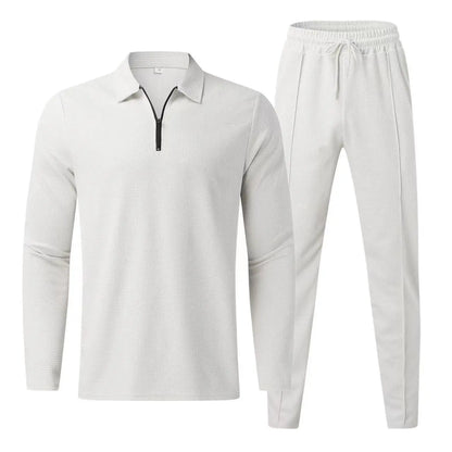 Textured Comfort Polo Set