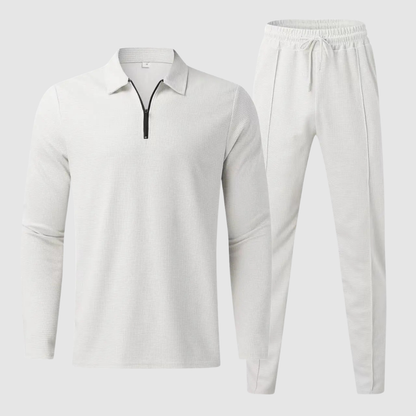 Textured Comfort Polo Set