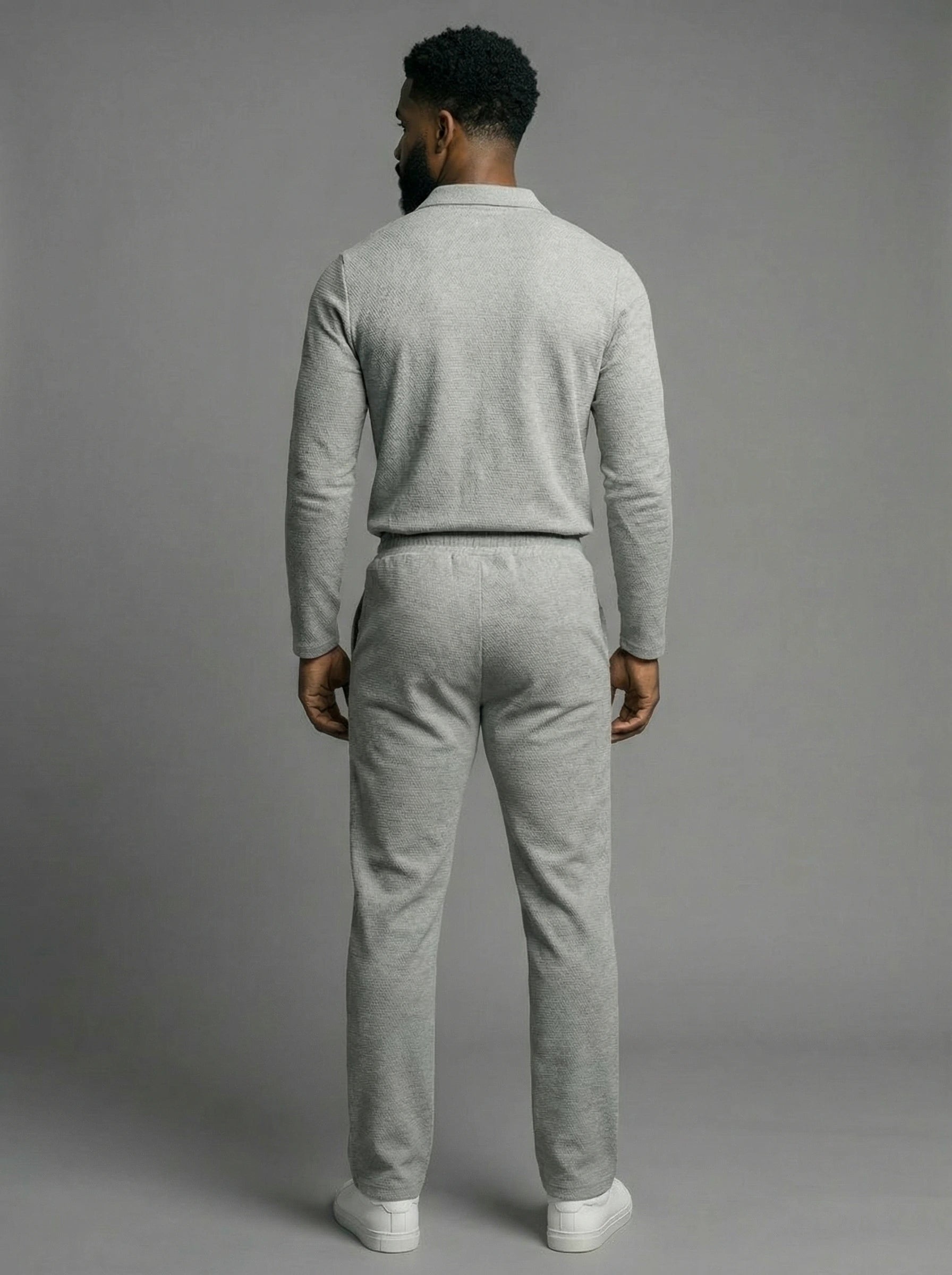 Textured Comfort Polo Set