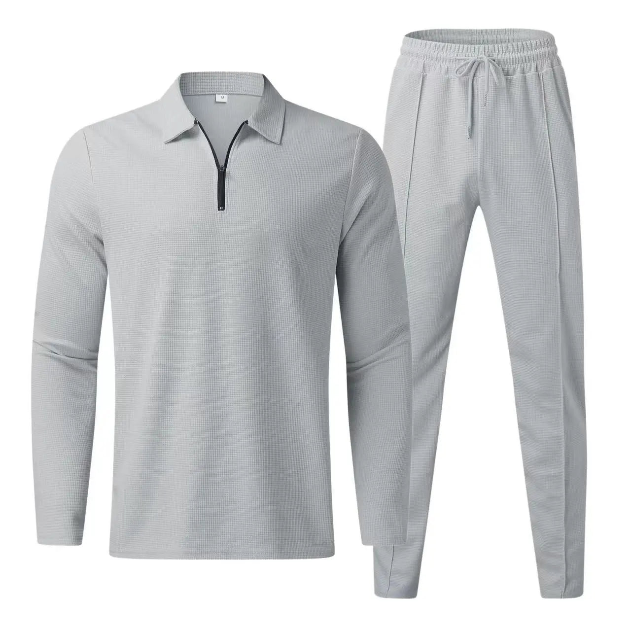 Textured Comfort Polo Set