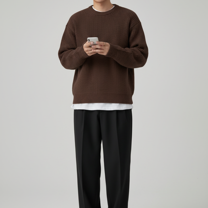 Men's Drop Shoulder Knit Sweater