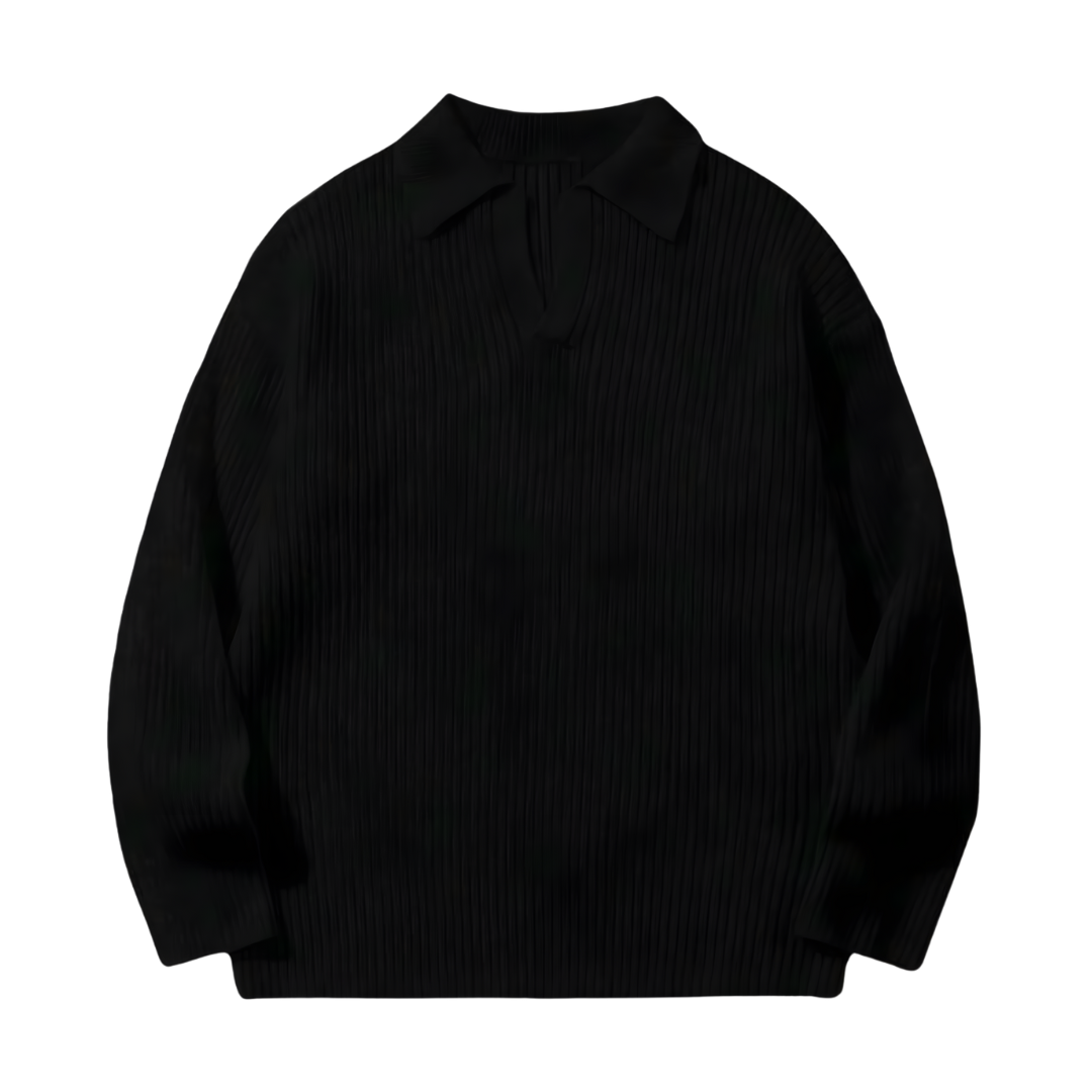 Men's Knitted Collared Sweater