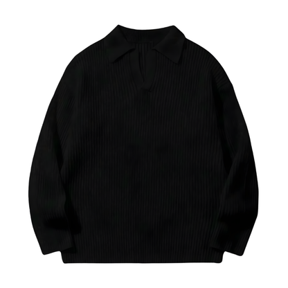 Men's Knitted Collared Sweater