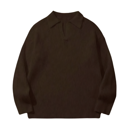 Men's Knitted Collared Sweater