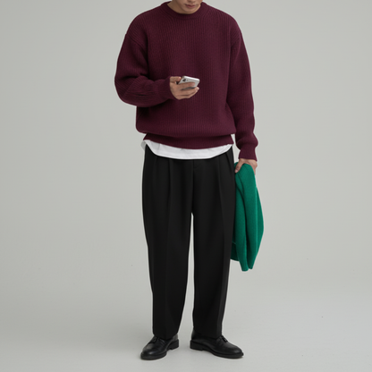 Men's Drop Shoulder Knit Sweater