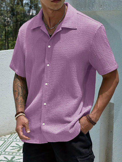 Men's Textured Button-Up Shirt