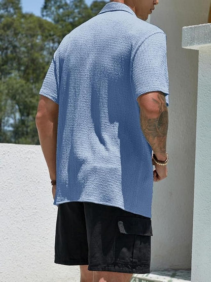 Men's Textured Button-Up Shirt