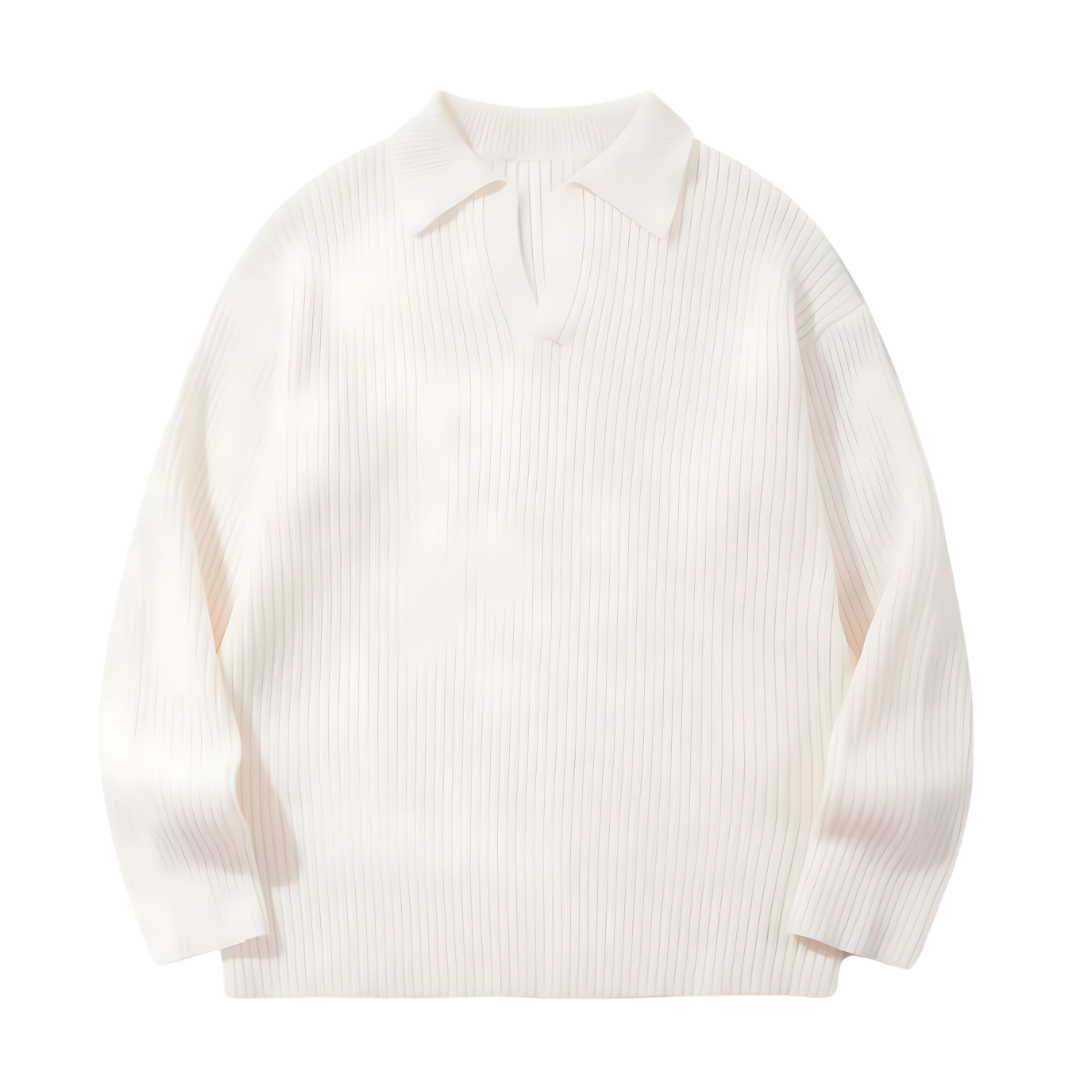 Men's Knitted Collared Sweater