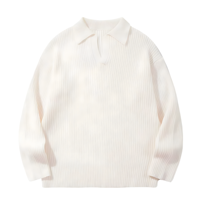 Men's Knitted Collared Sweater