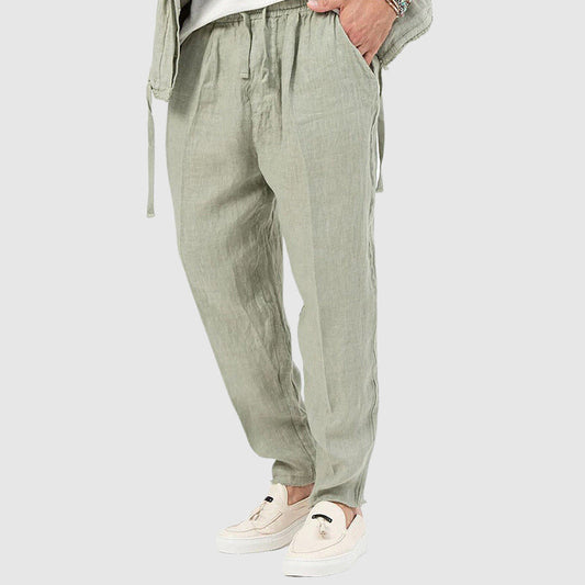 Elegant Linen Pull-On Pants
