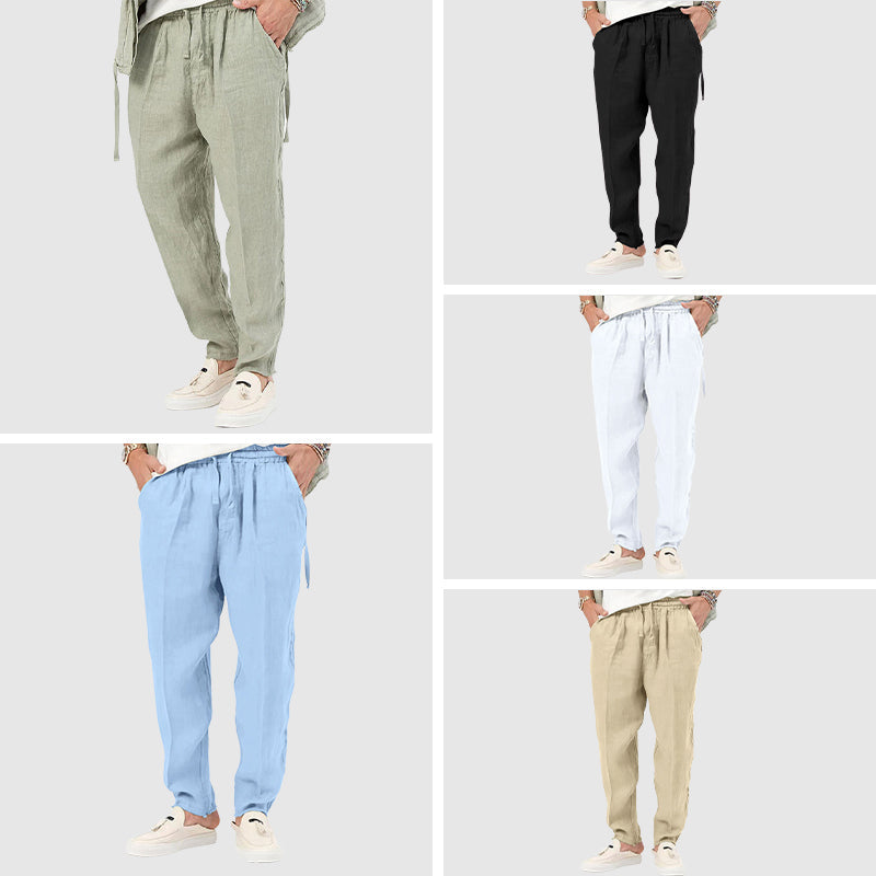 Elegant Linen Pull-On Pants
