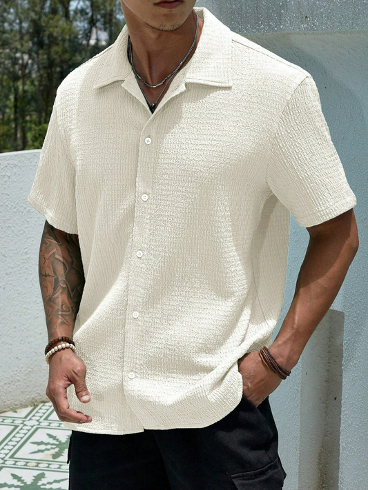 Men's Textured Button-Up Shirt