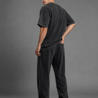Washed Wide Leg Cotton Sweatpants