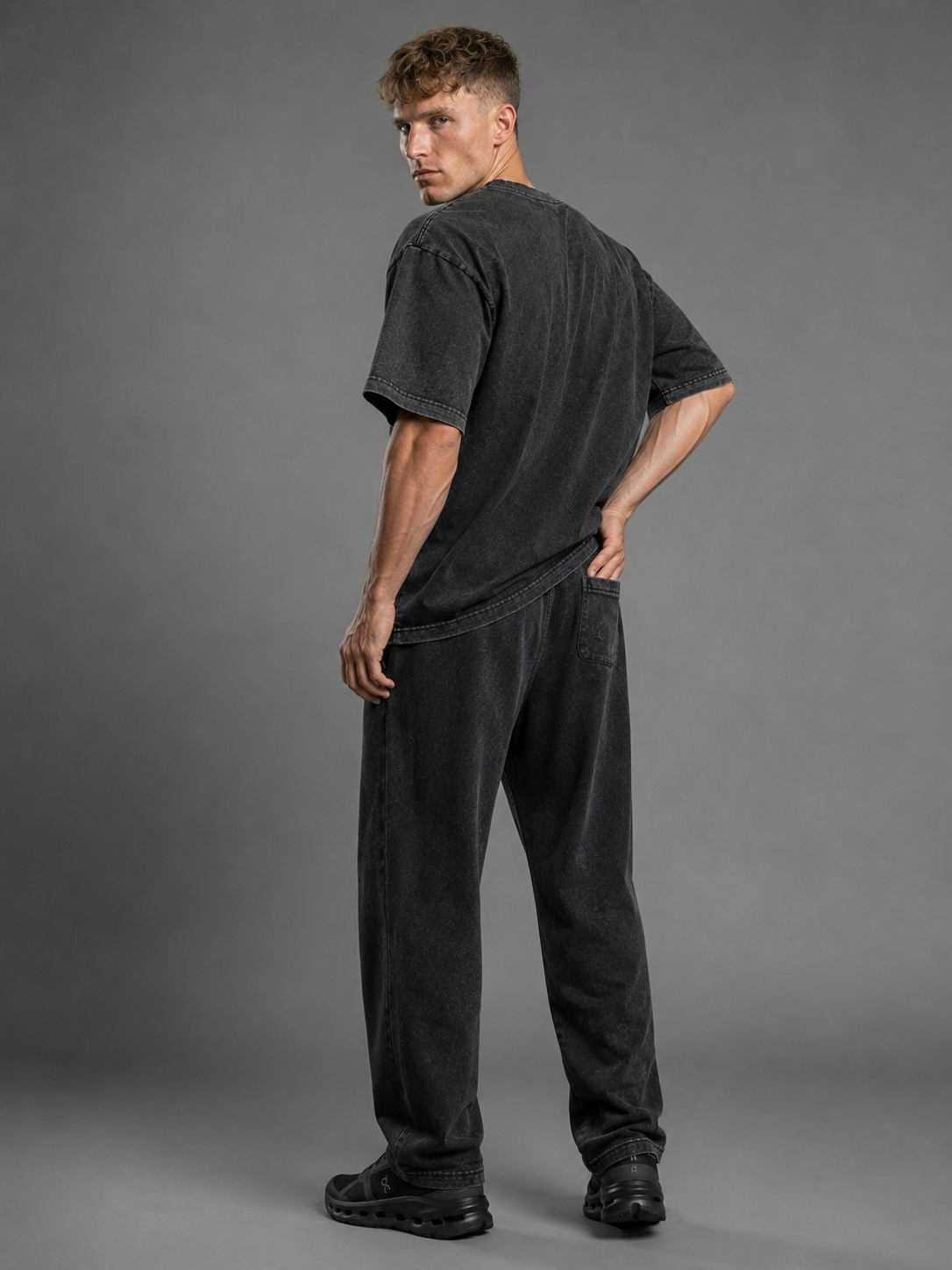 Washed Wide Leg Cotton Sweatpants