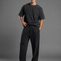 Washed Wide Leg Cotton Sweatpants