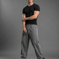 Washed Wide Leg Cotton Sweatpants