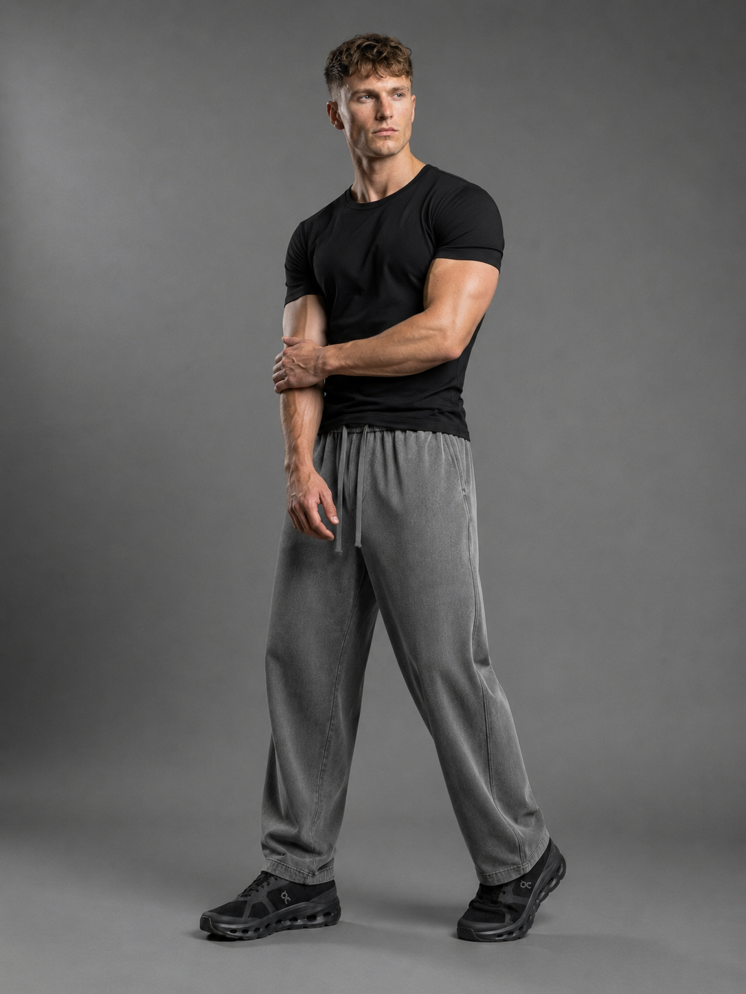 Washed Wide Leg Cotton Sweatpants