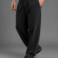 Washed Wide Leg Cotton Sweatpants