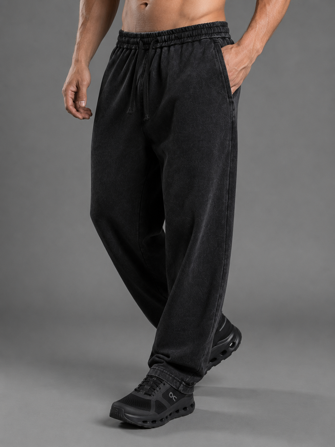 Washed Wide Leg Cotton Sweatpants