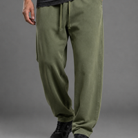 Washed Wide Leg Cotton Sweatpants