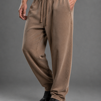 Washed Wide Leg Cotton Sweatpants