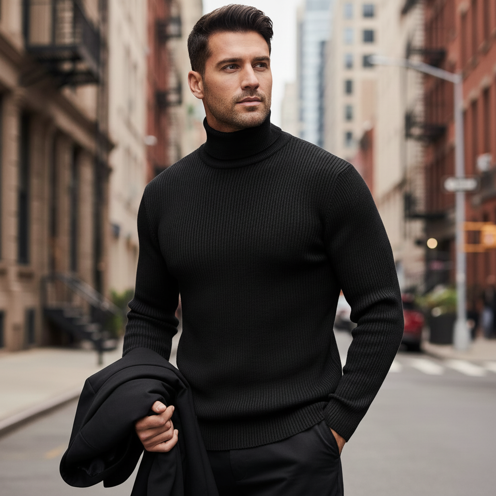 Men’s Muscle Fit Turtleneck Sweater