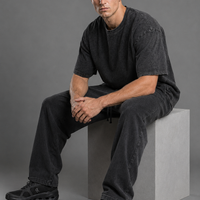 Washed Wide Leg Cotton Sweatpants